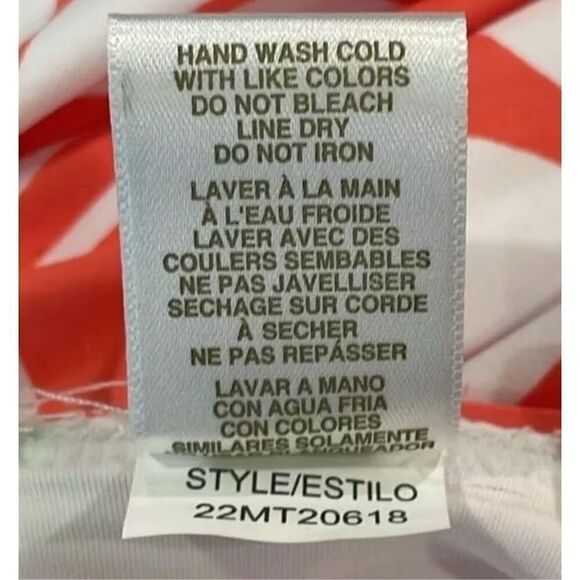 Anne Cole NWT size XS Retro Square neck coral/white print tankini swim top - Picture 8 of 12